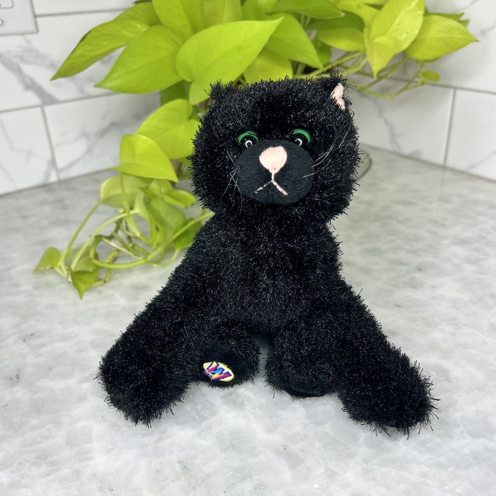 Ganz Webkinz Black Cat 8" Stuffed Animal Plush Toy HM135 No Code Kitten